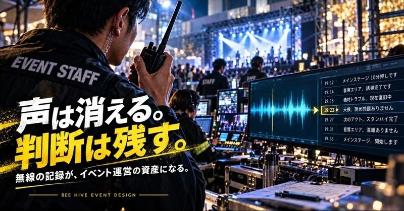 無線の声は消える。残して初めて、イベント運営の資産になる。